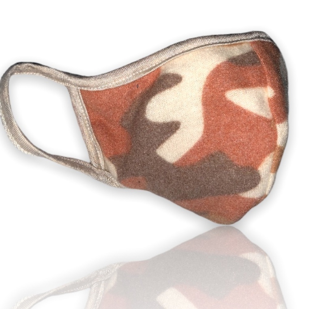 Orange camo face mask